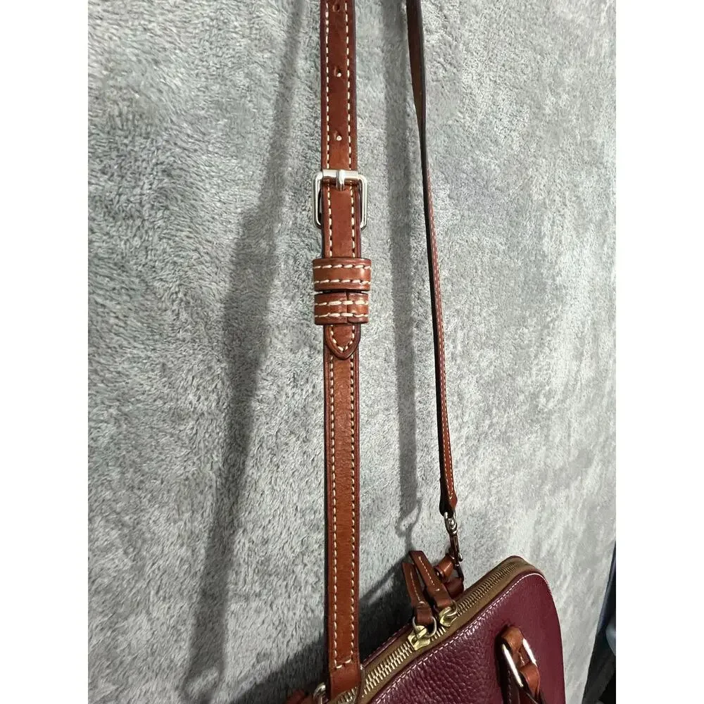 Dooney & Bourke Burgundy Two Tone Leather Zip Zip Satchel